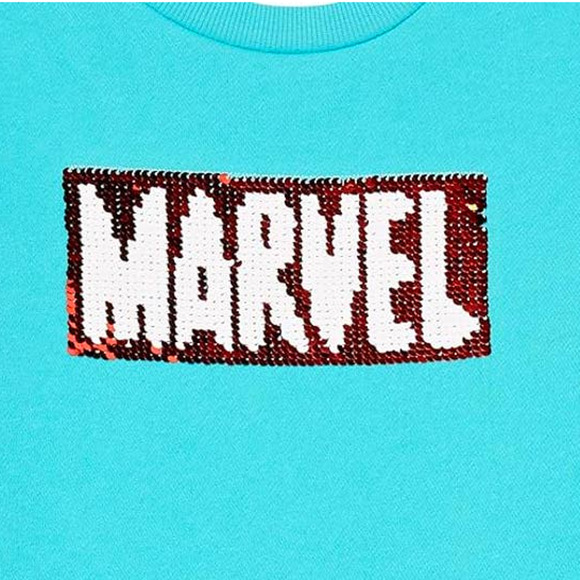 Spotted Zebra Marvel Girls' French Terry Long-Sleeve Dress Size Medium (8Y) - Picture 3 of 14